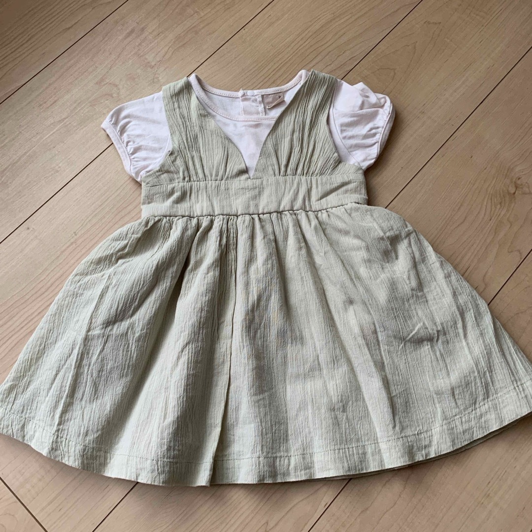 petit main(プティマイン)のプティマイン　ドッキングワンピース　90 キッズ/ベビー/マタニティのキッズ服女の子用(90cm~)(ワンピース)の商品写真