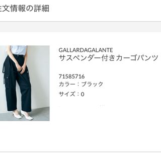 ガリャルダガランテ(GALLARDA GALANTE)のガリャルダガランテ　サスペンダー付カーゴパンツ(ワークパンツ/カーゴパンツ)