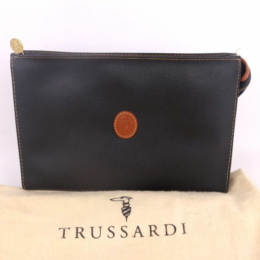 Trussardi(トラサルディ)のトラサルディ セカンドバッグ クラッチバッグ イタリア製 ブランド 鞄 カバン メンズ ブラック TRUSSARDI メンズのバッグ(セカンドバッグ/クラッチバッグ)の商品写真