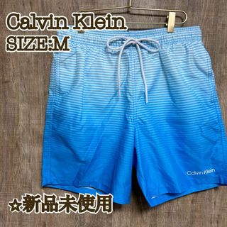 カルバンクライン(Calvin Klein)の【新品】Calvin Klein カルバンクライン　水着　白×水色グラデ　M(水着)