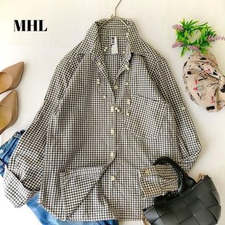 アーバンリサーチ(URBAN RESEARCH)のＭＨＬ．　☆超美品　ギンガムチェック　長袖シャツ　綿100%　チェックシャツ(シャツ/ブラウス(長袖/七分))