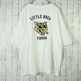 【レトロ古着◎超希少】完売品 コラボTシャツ タイガー刺しゅう Tシャツ 白 L(Tシャツ/カットソー(半袖/袖なし))