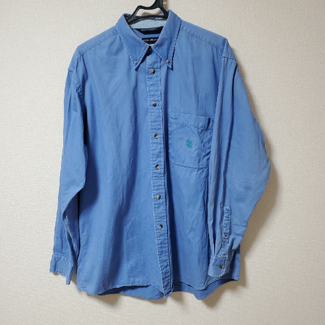 NAUTICA - nautica サイズL 刺繍 古着 長袖シャツ 青色の通販 by NAUTICA - nautica サイズL 刺繍 古着 長袖シャツ 青色の通販 by
