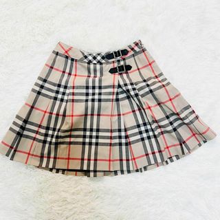 バーバリー(BURBERRY)のバーバリーロンドン スカート ウール ノバチェック ベージュ ベルト ベージュ(ひざ丈スカート)