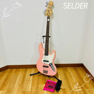 SELDER エレキベース　初心者　入門　ベース女子　ソフトケース　交換弦付き(エレキベース)