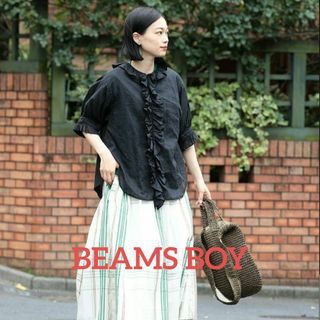 ビームスボーイ(BEAMS BOY)の【送料無料・BEAMS BOY】COTTON LINEN BLOUSE 黒(シャツ/ブラウス(長袖/七分))