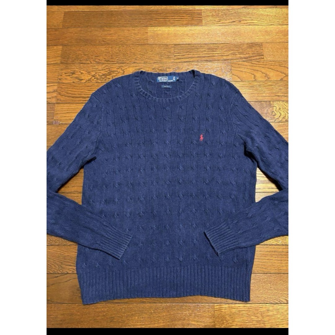 Ralph Lauren(ラルフローレン)の【最高級 シルク100%】 ラルフローレン ケーブル ニット セーター 1932 メンズのトップス(ニット/セーター)の商品写真