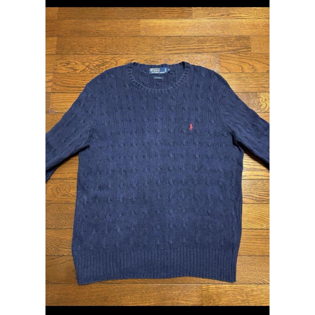 Ralph Lauren(ラルフローレン)の【最高級 シルク100%】 ラルフローレン ケーブル ニット セーター 1932 メンズのトップス(ニット/セーター)の商品写真