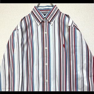 ラルフローレン(Ralph Lauren)のラルフローレン BDシャツ 長袖 ホワイト マルチストライプ 赤ポニー刺繍(シャツ)