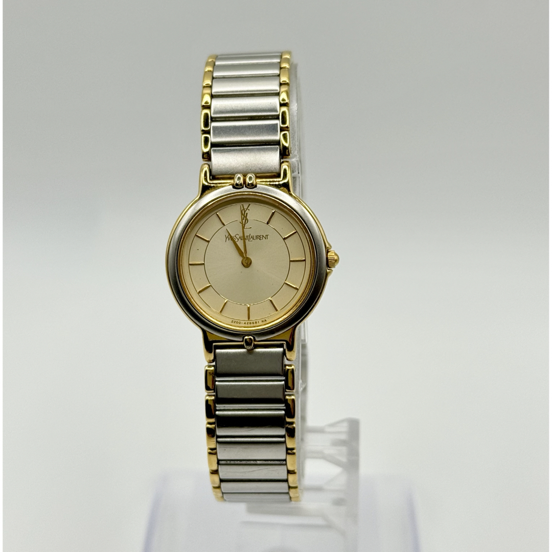 YVES SAINT LAURENT QZ イブサンローラン ゴールド文字盤時計 YVES SAINT LAURENT QZ イブサンローラン ゴールド文字盤時計