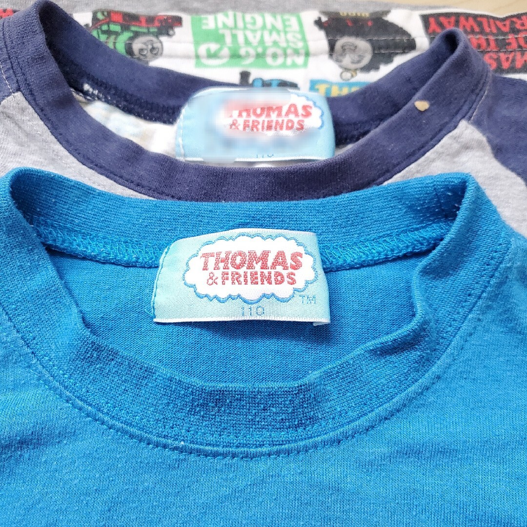 THOMAS(トーマス)の【THOMAS&FRIENDS】トーマス長袖Tシャツグレーブルー２枚組110cm キッズ/ベビー/マタニティのキッズ服男の子用(90cm~)(Tシャツ/カットソー)の商品写真