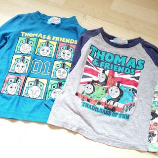 トーマス(THOMAS)の【THOMAS&FRIENDS】トーマス長袖Tシャツグレーブルー２枚組110cm(Tシャツ/カットソー)