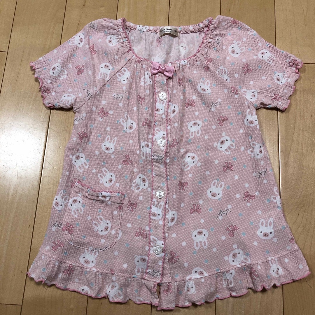 キッズ　120 夏物　ウサギ柄　半袖パジャマ　セット　 キッズ/ベビー/マタニティのキッズ服女の子用(90cm~)(パジャマ)の商品写真