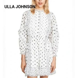 ウラジョンソン(ULLA JOHNSON)の未使用級ウラジョンソドットフリルレース長袖ワンピース(ミニワンピース)