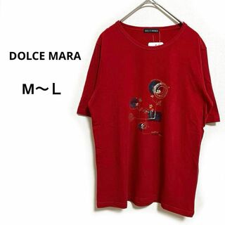DOLCE MARA ドルチェマーラ　レディース　tシャツ 赤　M〜Ｌ(Tシャツ(半袖/袖なし))
