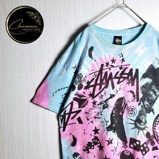 ステューシー(STUSSY)のステューシー 半袖Tシャツ メキシコ製 ビッグロゴ タイダイ 即完売モデル 古着(Tシャツ/カットソー(半袖/袖なし))