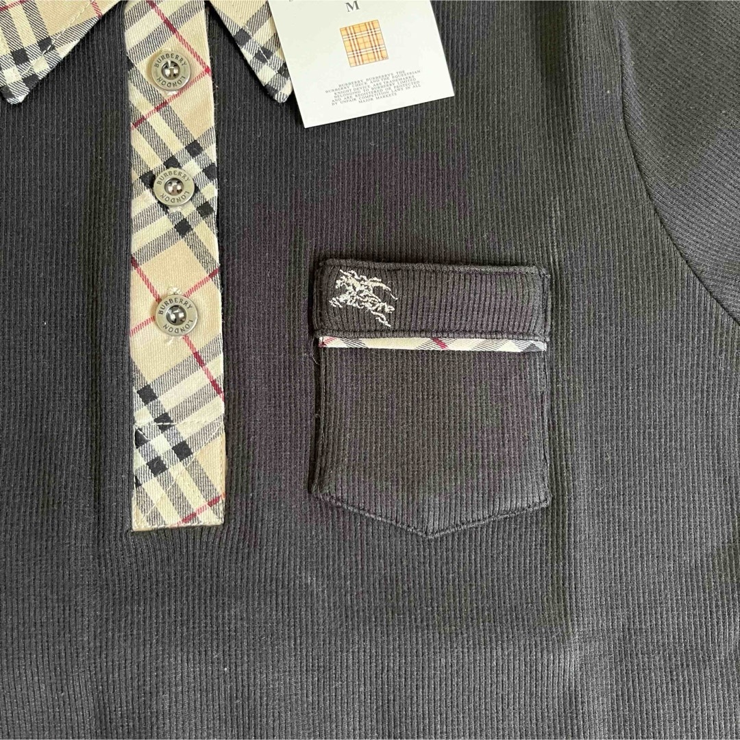 BURBERRY(バーバリー)の新品未使用　BURBERRY バーバリー ロンドン　ポロシャツ黒　M レディースのトップス(ポロシャツ)の商品写真