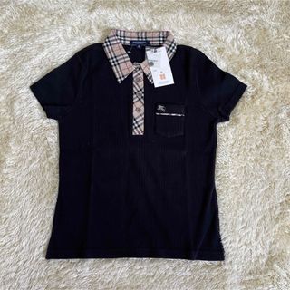 バーバリー(BURBERRY)の新品未使用　BURBERRY バーバリー ロンドン　ポロシャツ黒　M(ポロシャツ)