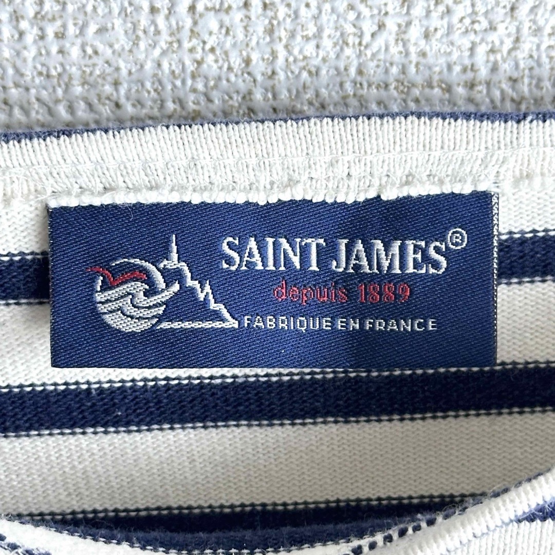 SAINT JAMES(セントジェームス)のセントジェームス　紺白　ボーダー　エルボーパッチ　ウエッソン レディースのトップス(カットソー(長袖/七分))の商品写真