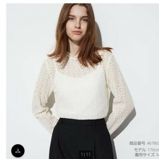 ユニクロ(UNIQLO)のUNIQLO　レースブラウス　今期完売(シャツ/ブラウス(長袖/七分))