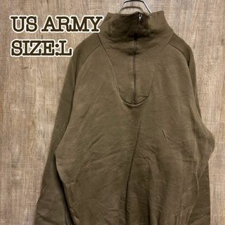 MILITARY - U.S.ARMY 米軍　アメリカ軍　アンダーシャツ　ハーフジップ　ブラウン系　L