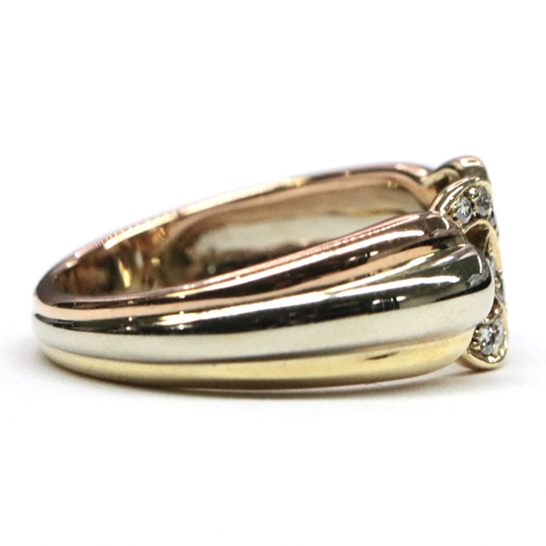 Cartier(カルティエ)のカルティエ ヴィンテージ ロゴリング 指輪 イエローゴールド/ホワイトゴールド ダイヤモンド 18金 K18YG/K18WG ジュエリー レディース サイズ 12号 CARTIER 4月誕生石 レディースのアクセサリー(リング(指輪))の商品写真