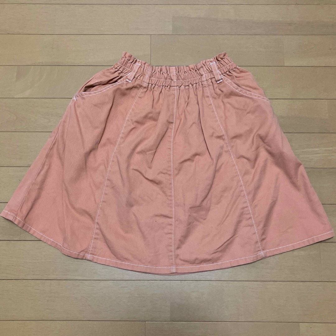 スカート　オレンジ　150 キッズ/ベビー/マタニティのキッズ服女の子用(90cm~)(スカート)の商品写真