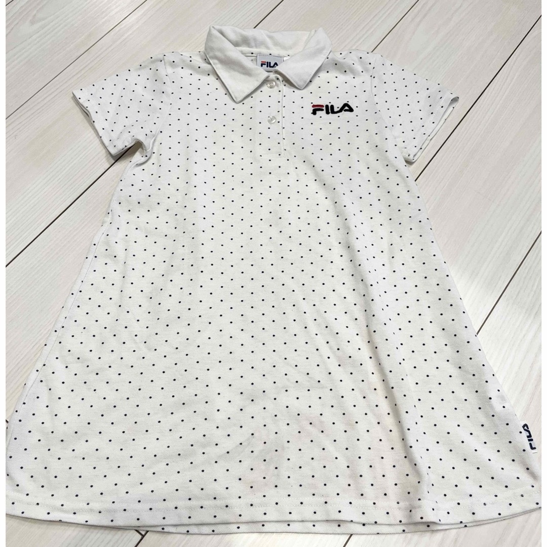 FILA キッズ 女の子 半袖 ワンピース ドット柄 120cm キッズ/ベビー/マタニティのキッズ服女の子用(90cm~)(ワンピース)の商品写真