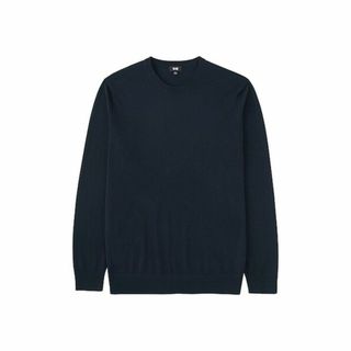 ユニクロ(UNIQLO)の★人気 UNIQLO エクストラファインメリノクルーネックセーター M 黒(ニット/セーター)