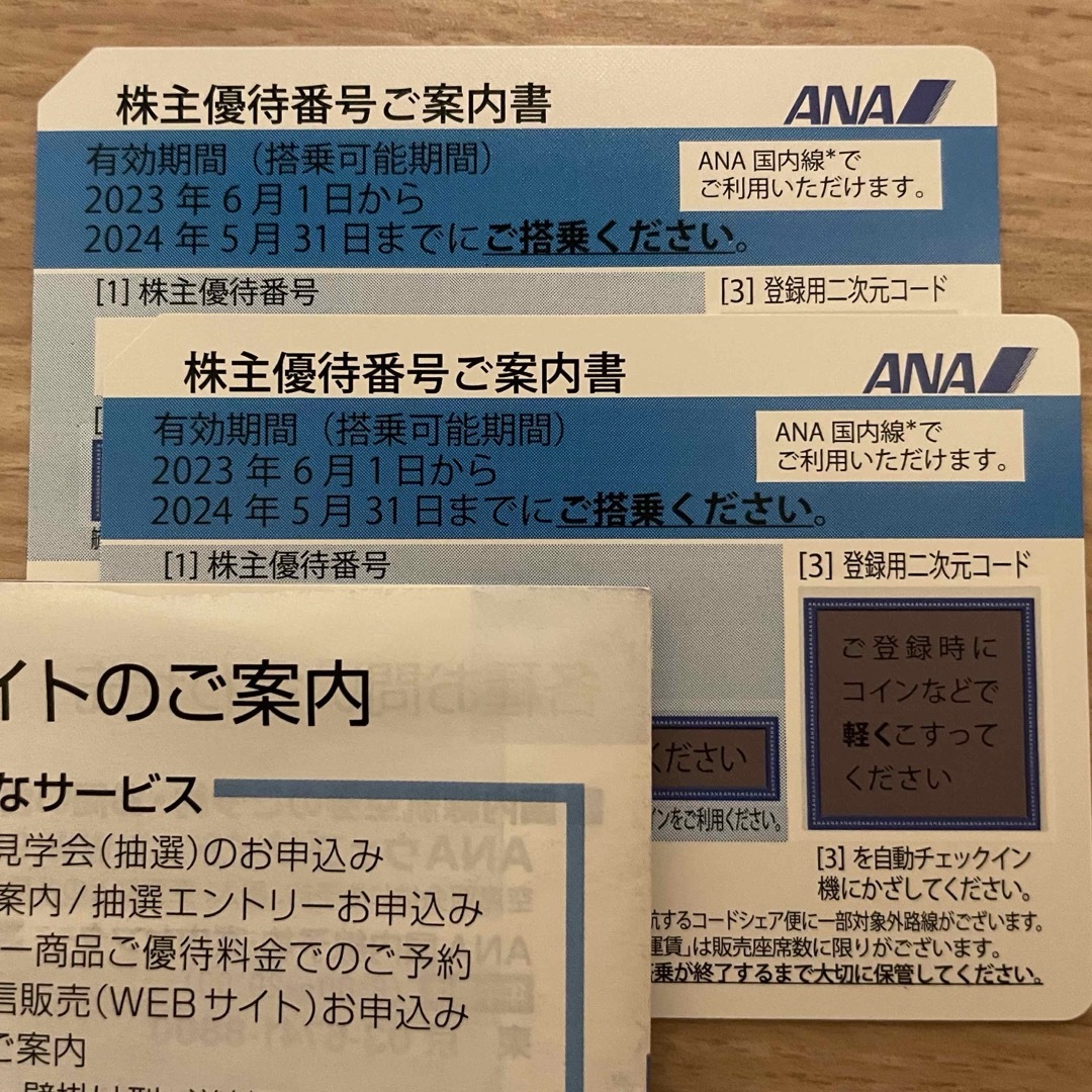 【未使用】ANA株主優待券 2枚セット チケットの優待券/割引券(その他)の商品写真