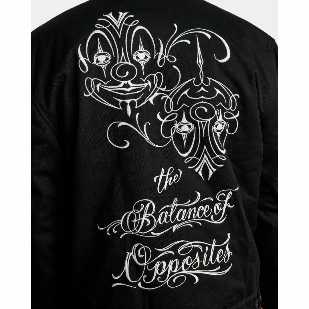 RVCA(ルーカ)のMR CARTOON RVCA JACKET BLACK ジャケット 黒 刺繍 メンズのジャケット/アウター(ブルゾン)の商品写真