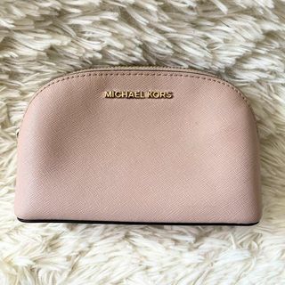 Michael Kors - マイケルコース ポーチ ハート チェーン ビジュー レザー ピンク