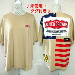 ロデオクラウンズワイドボウル(RODEO CROWNS WIDE BOWL)のバックUSフラッグTシャツ♡RODEO CROWNS ロデオクラウンズ タグ付き(Tシャツ(半袖/袖なし))