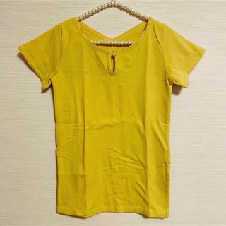 Tシャツ 半袖 フリーサイズ イエロー 黄色 美品(Tシャツ(半袖/袖なし))