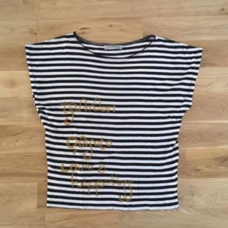 ツモリチサト(TSUMORI CHISATO)の【美品】ツモリチサト トップス 半袖Tシャツ カットソー ボーダー 黒×白(Tシャツ(半袖/袖なし))