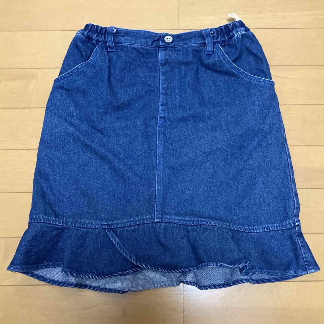 デニムスカート　ブルー　フリル　160 キッズ/ベビー/マタニティのキッズ服女の子用(90cm~)(スカート)の商品写真