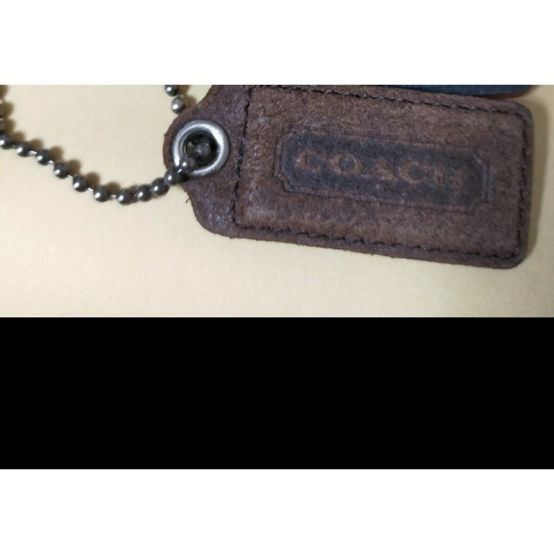 中古 COACH チャーム タグ 茶色 革 キーホルダー コーチ レディースのファッション小物(キーホルダー)の商品写真