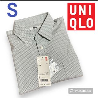 ユニクロ(UNIQLO)の新品　ユニクロ　EFCスリムフィット チェックシャツ　長袖　グレー　S(シャツ)