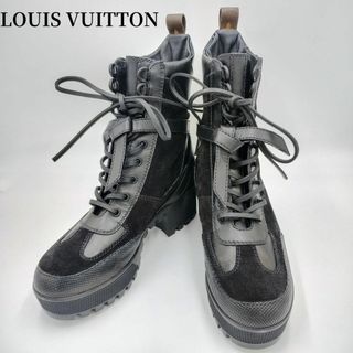 ルイヴィトン(LOUIS VUITTON)の【美品】 ルイヴィトン ショートブーツ モノグラム ローリエートライン 37.5(ブーツ)