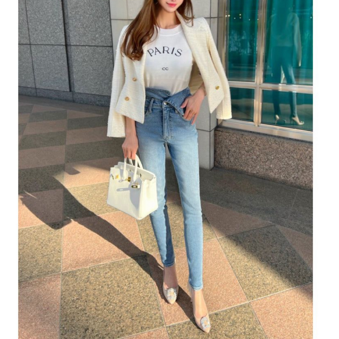 Cocotte paris ハイウエストデザインスキニーデニム Cocotte paris ハイウエストデザインスキニーデニム