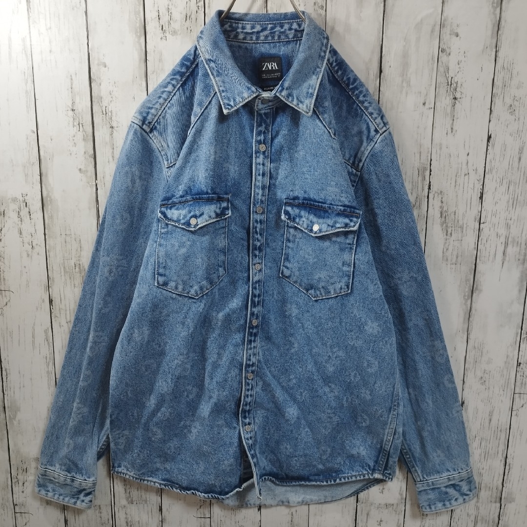 ZARA(ザラ)の【ZARA】Washed Denim Jacket　D482 メンズのジャケット/アウター(Gジャン/デニムジャケット)の商品写真