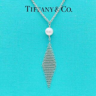 ティファニー(Tiffany & Co.)の【極美品】Tiffany & Co. ネックレス　メッシュ　パール　SV925(ネックレス)