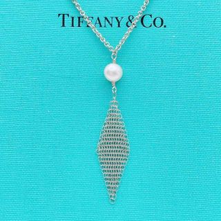 ティファニー(Tiffany & Co.)の【極美品】Tiffany & Co. ネックレス　メッシュ　パール　SV925(ネックレス)