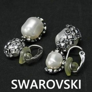 SWAROVSKI - SWAROVSKI パール ラインストーン イヤリング アイボリー系 3181