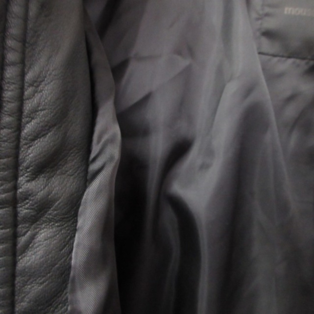 moussy(マウジー)のマウジー moussy ラムレザー 中綿ジャケット ブルゾン 黒 M ■GY31 レディースのジャケット/アウター(ダウンジャケット)の商品写真