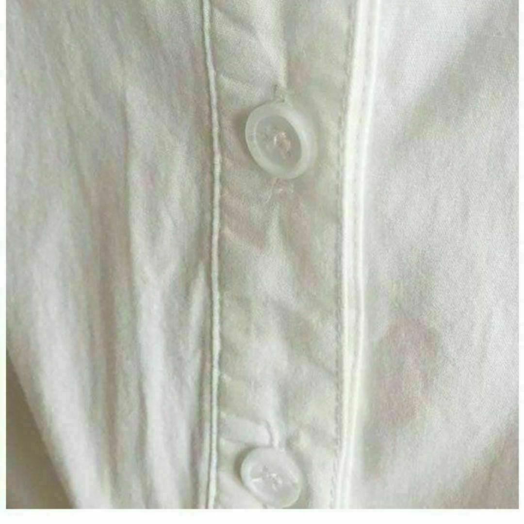 ☆ホワイト×Lサイズ シャツ ブラウス 丸襟 長袖 レディース 刺繍 清楚 レディースのトップス(シャツ/ブラウス(半袖/袖なし))の商品写真