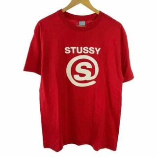 ステューシー(STUSSY)の【希少】Stussy ロゴTシャツ 90s USA製 サイズL レッド 美品(Tシャツ/カットソー(半袖/袖なし))