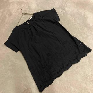 【オスコープ】Tシャツ（M）カットソー 無地 レース フリル 半袖(Tシャツ(半袖/袖なし))