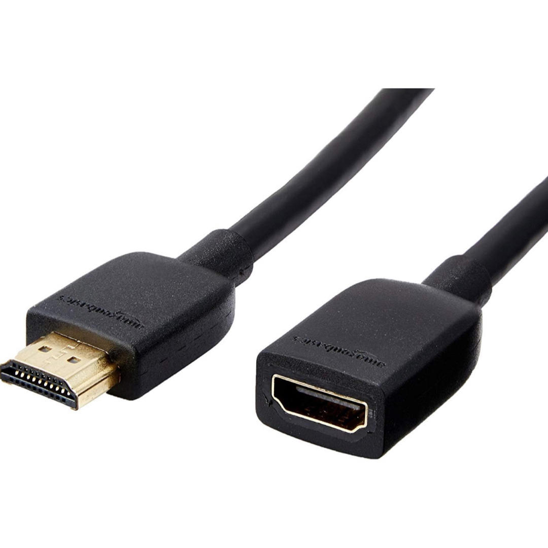 Amazon(アマゾン)のHDMI2.0 延長ケーブル(オス-メス) amazon basics 0.9m スマホ/家電/カメラのテレビ/映像機器(映像用ケーブル)の商品写真