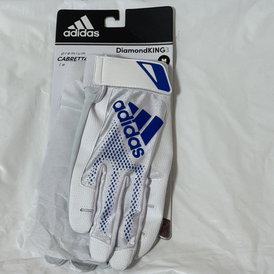 adidas - 新品 ADIDAS Diamond KING 3 白×青 Mサイズ バッテの adidas - 新品 ADIDAS Diamond KING 3 白×青 Mサイズ バッテの